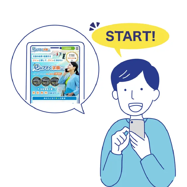 ジョブさく求職のサイトを見る